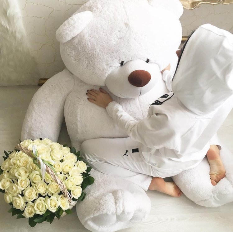 Big Plush Bear with flowers