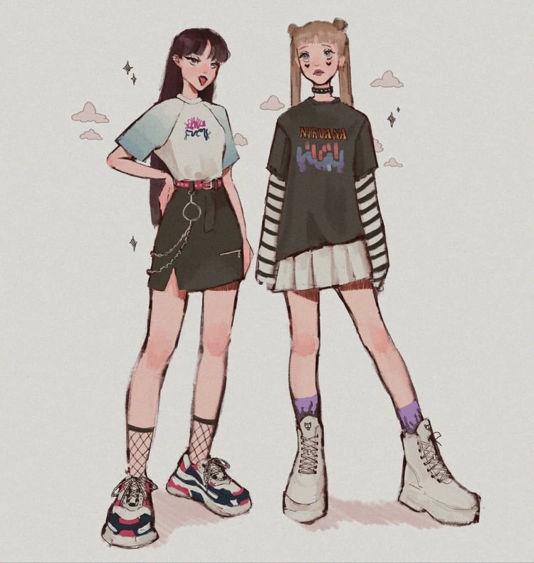 Drawings in the style of indie Kid