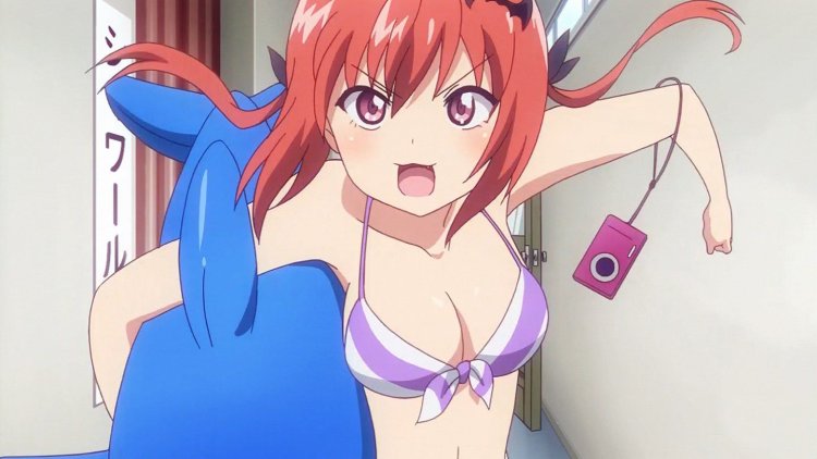 Satania in a swimsuit