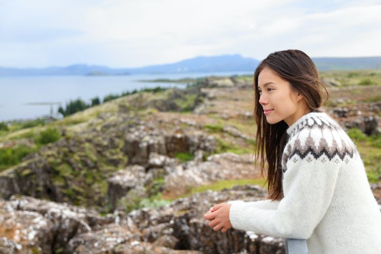 Icelandic girl in a sweater