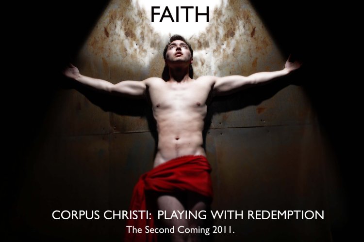 Jesus with a naked torso