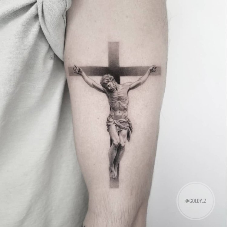 Tattoos of the crucifixion of Jesus Christ