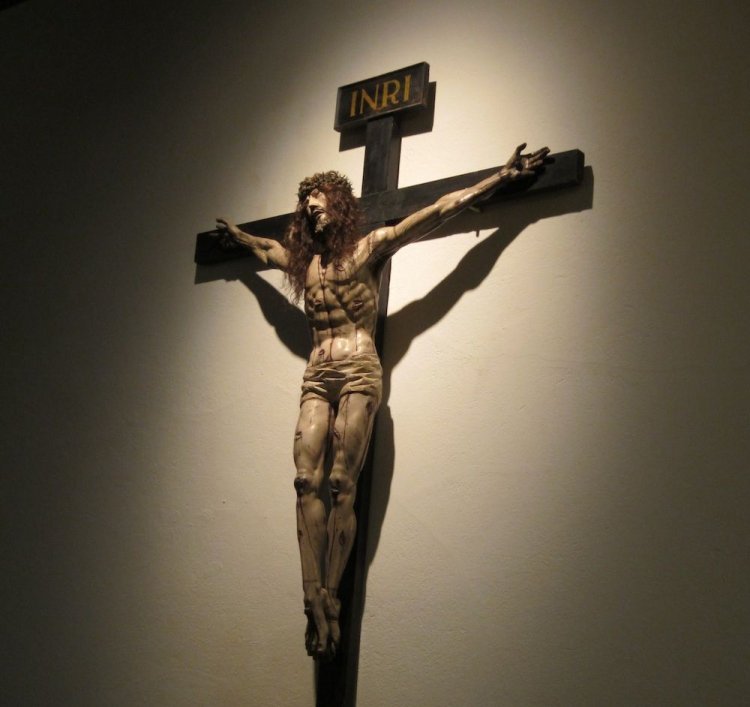 Academic sculpture of the crucified Jesus Christ
