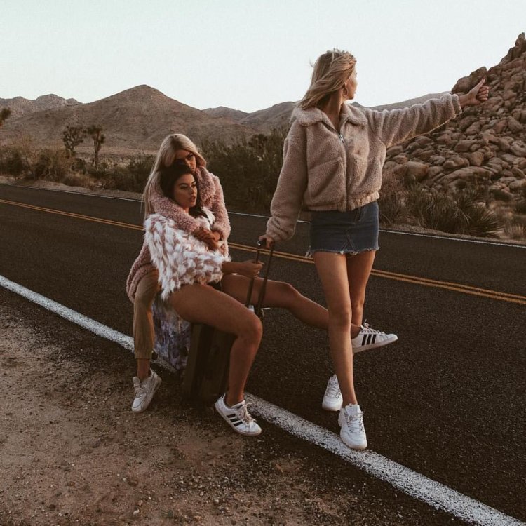 Photo shoot with a friend on the road