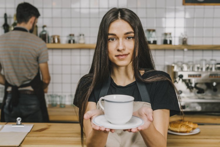 The girl is looking for a waiter clip