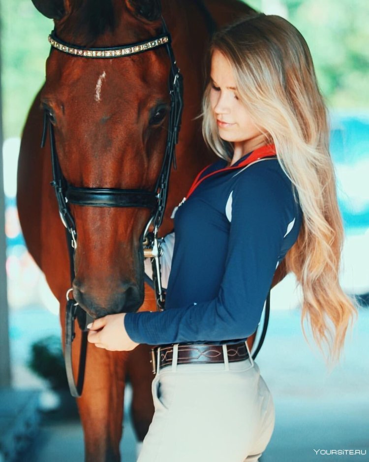 Beautiful girl on a horse