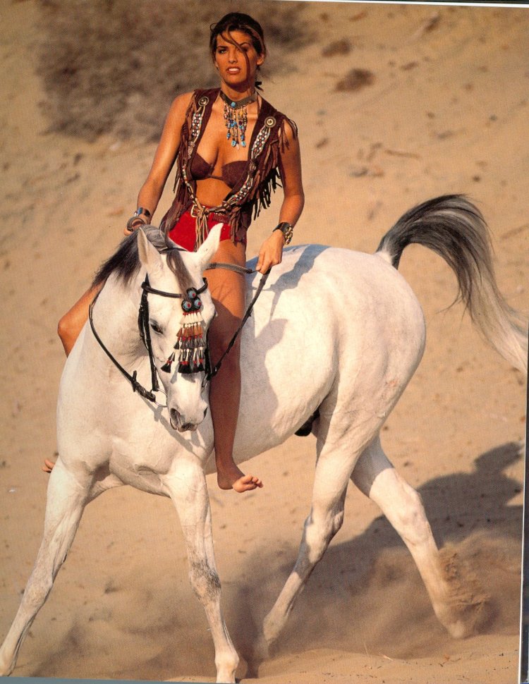 Amazon riding a horse