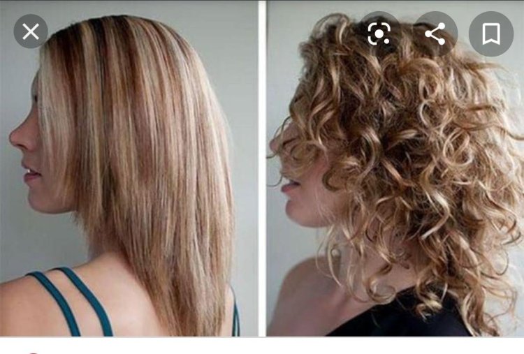 Hair curling before and after