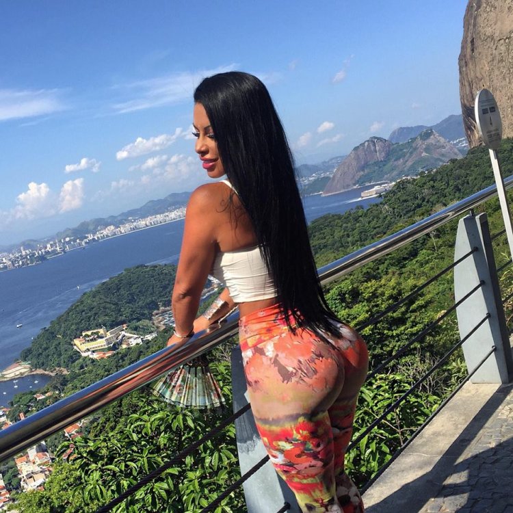 Dannita bruna in a dress