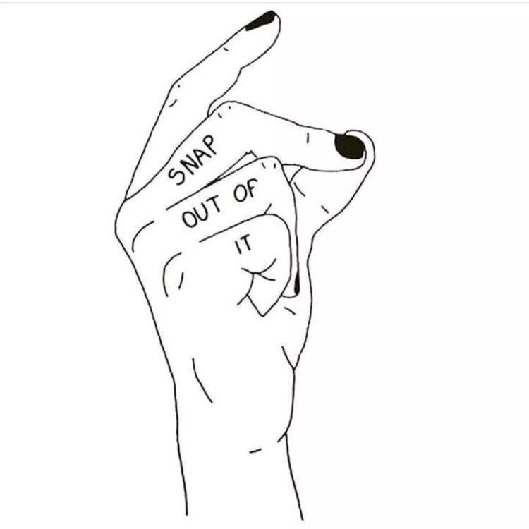 Drawings for sketching on the hand with a black handle