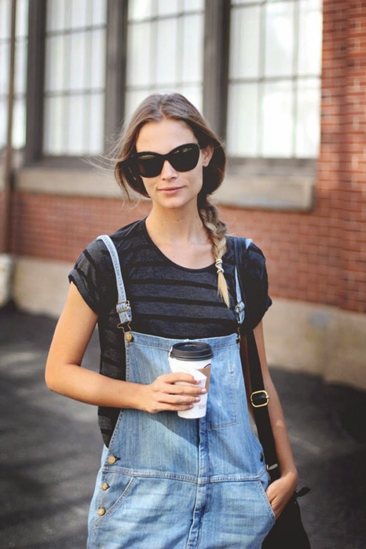 Film image with a jeans overalls