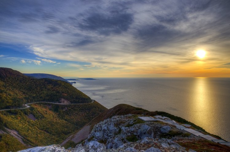 Cape Breton Island at sunset