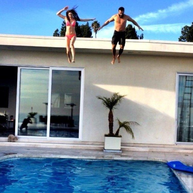 Dan Bilserian threw off the roof to the pool