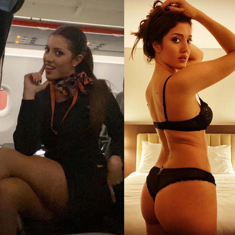 Dressed and Undressed Naked Flight Attendants