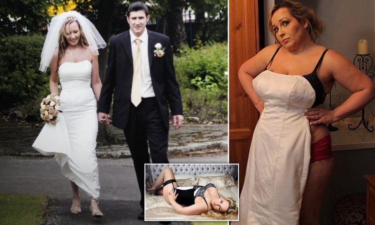 Beautiful Dressed undressed bride