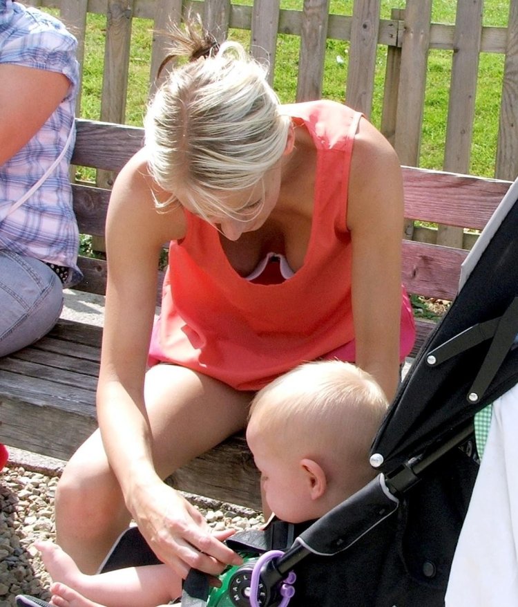 The young mommy lit up