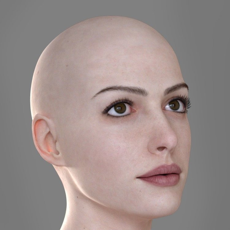 Bald female head