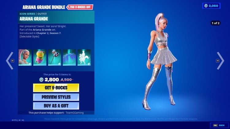 Skin Ariana Grande in Fordnight