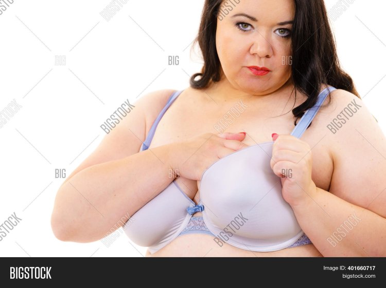 Fat woman in a bra