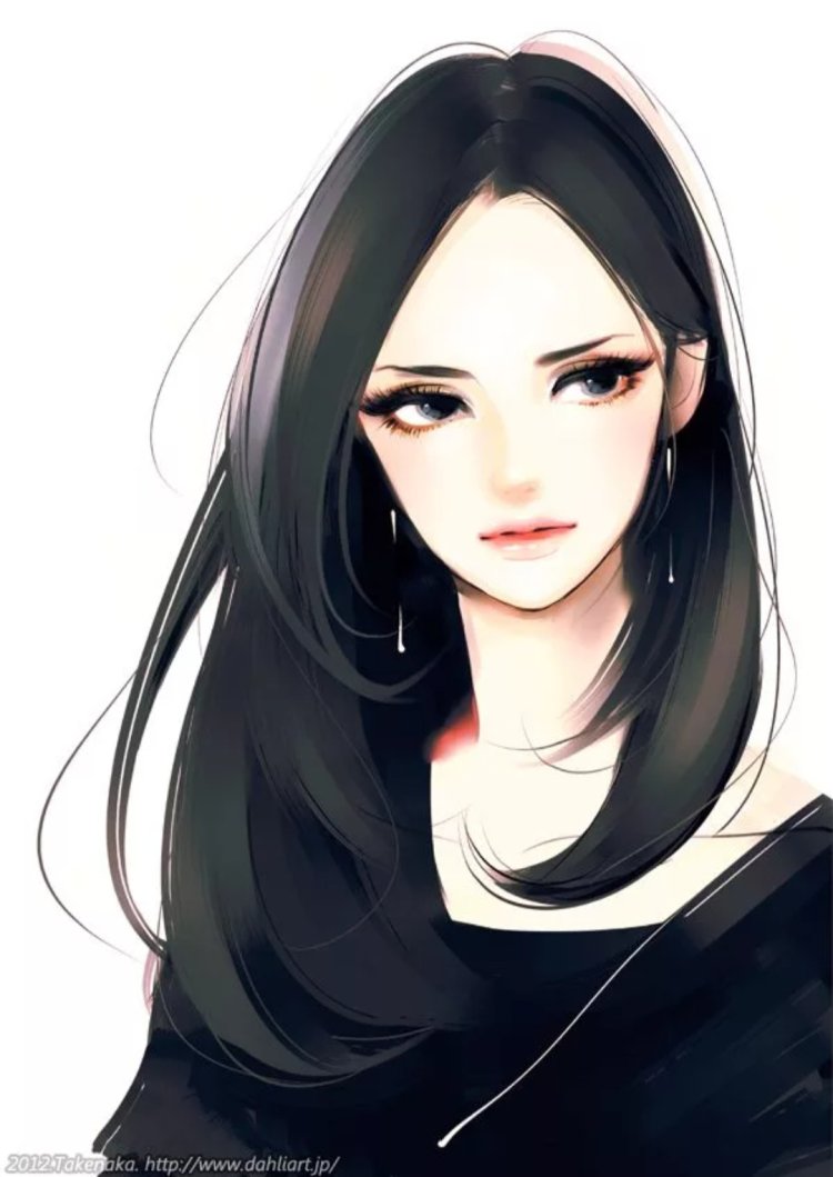 Girl with black hair art