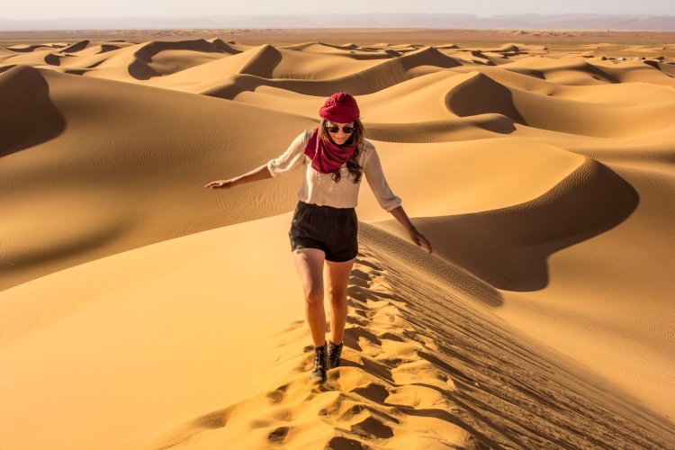 Tourist in the desert