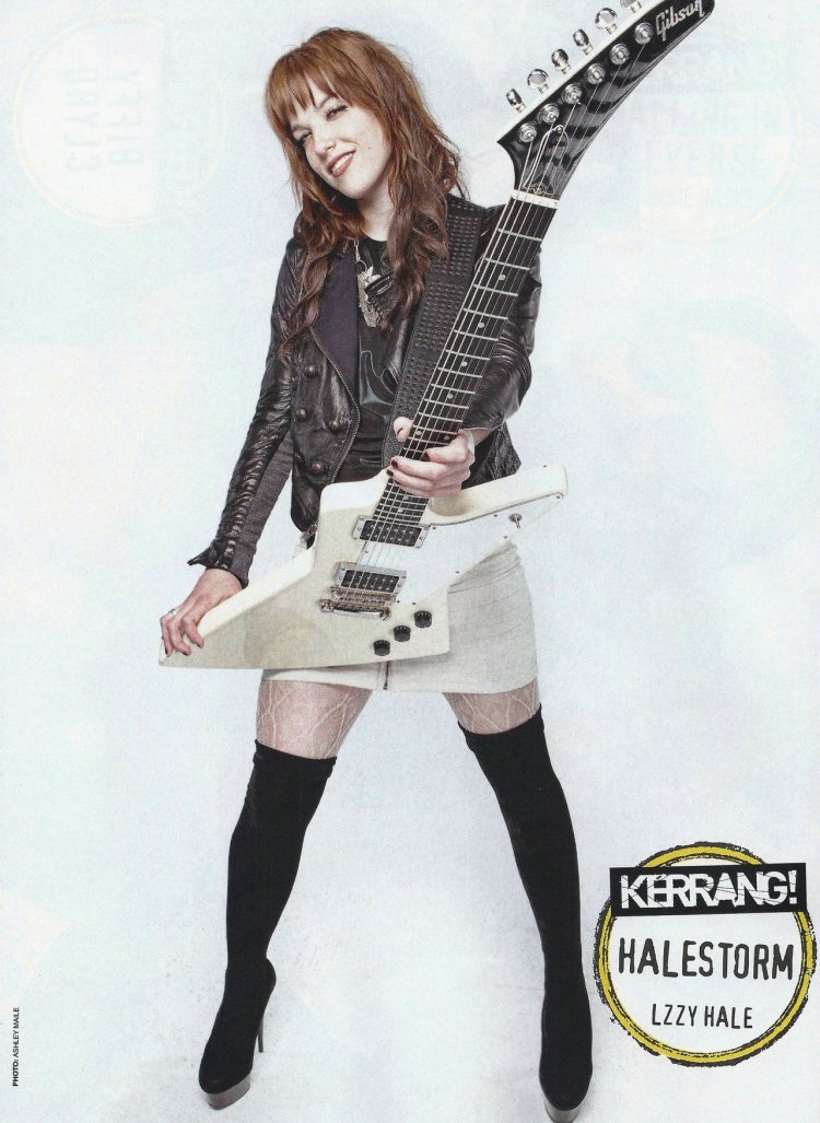 Lizzy Hale Halestorm with a guitar