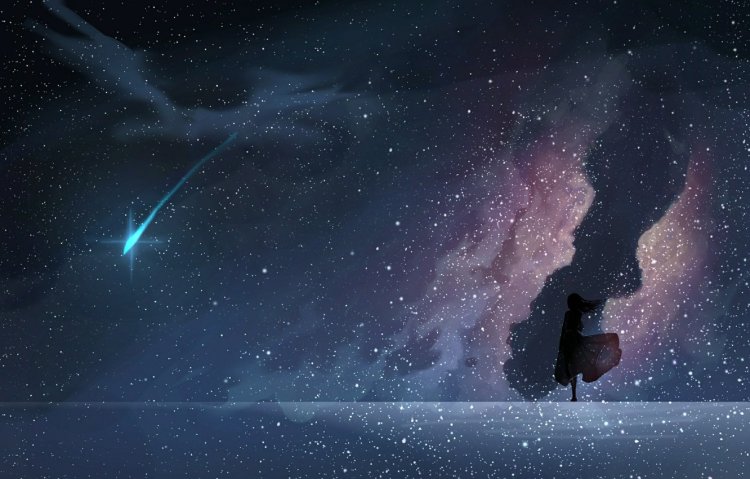 Girl and star road art