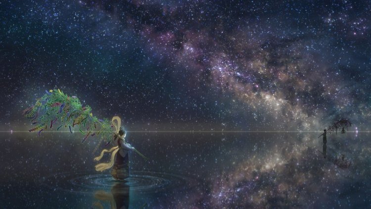 Stars are reflected in water