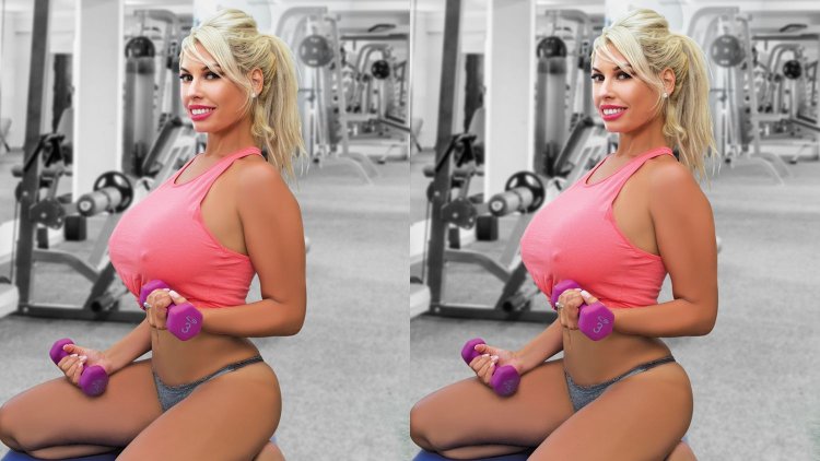 Bridgette B (Bridget Bi) in a swimsuit