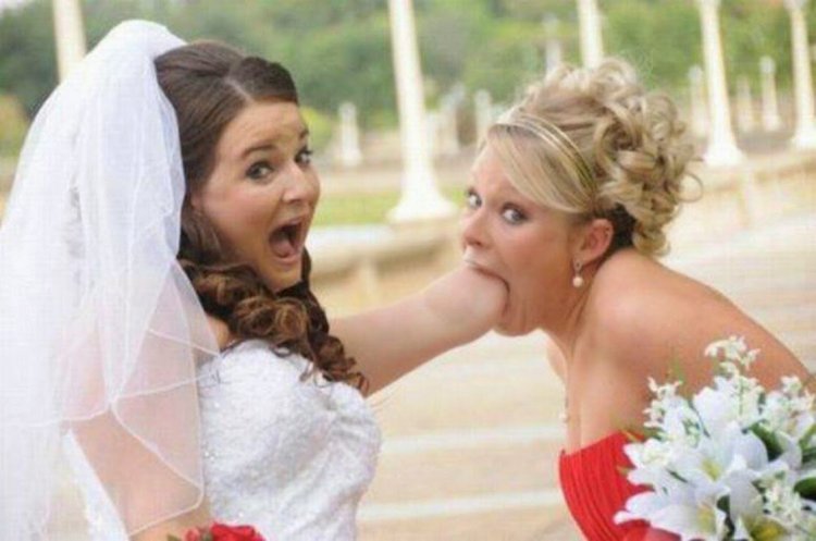Funny brides at the wedding