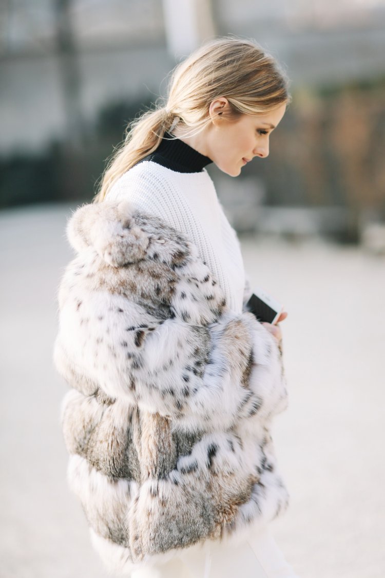 Olivia Palermo fur coat