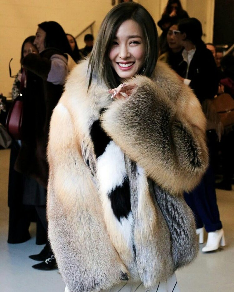 Chinese woman in a fur coat