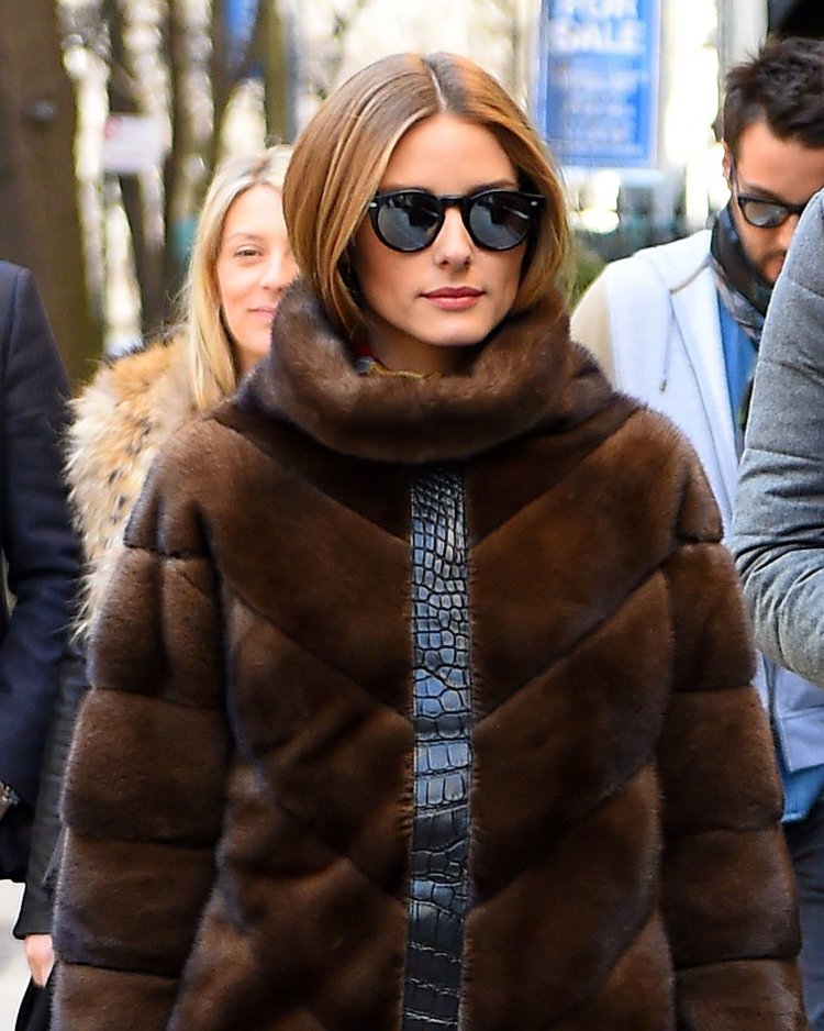 Olivia Palermo in fur coats