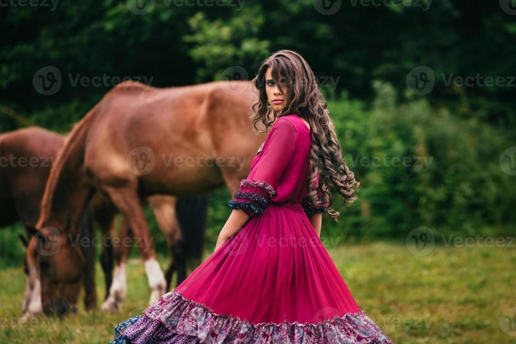 Gypsy -style photo shoot with horses