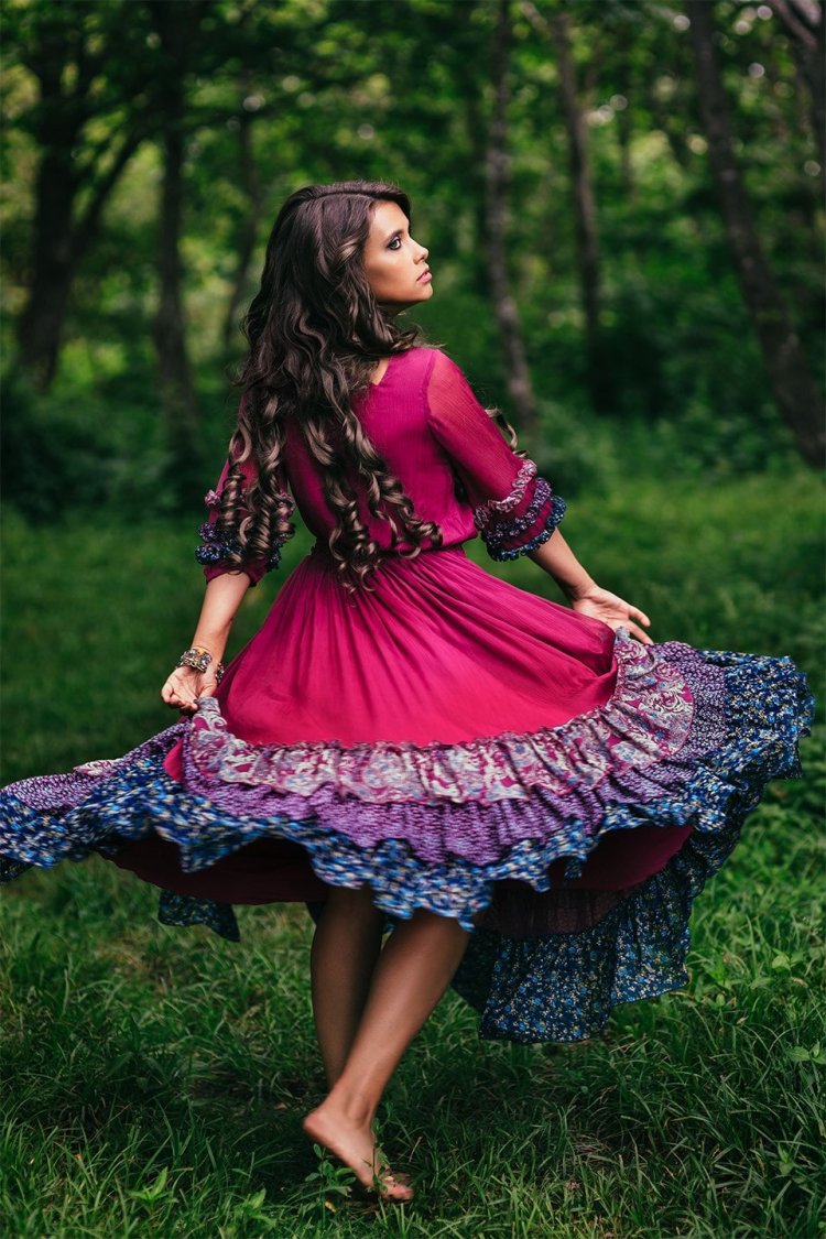 Gypsy in a beautiful dress