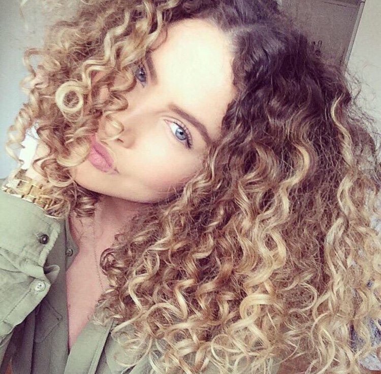 Bright curly hair