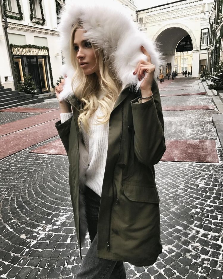 Girlfriends in down jackets