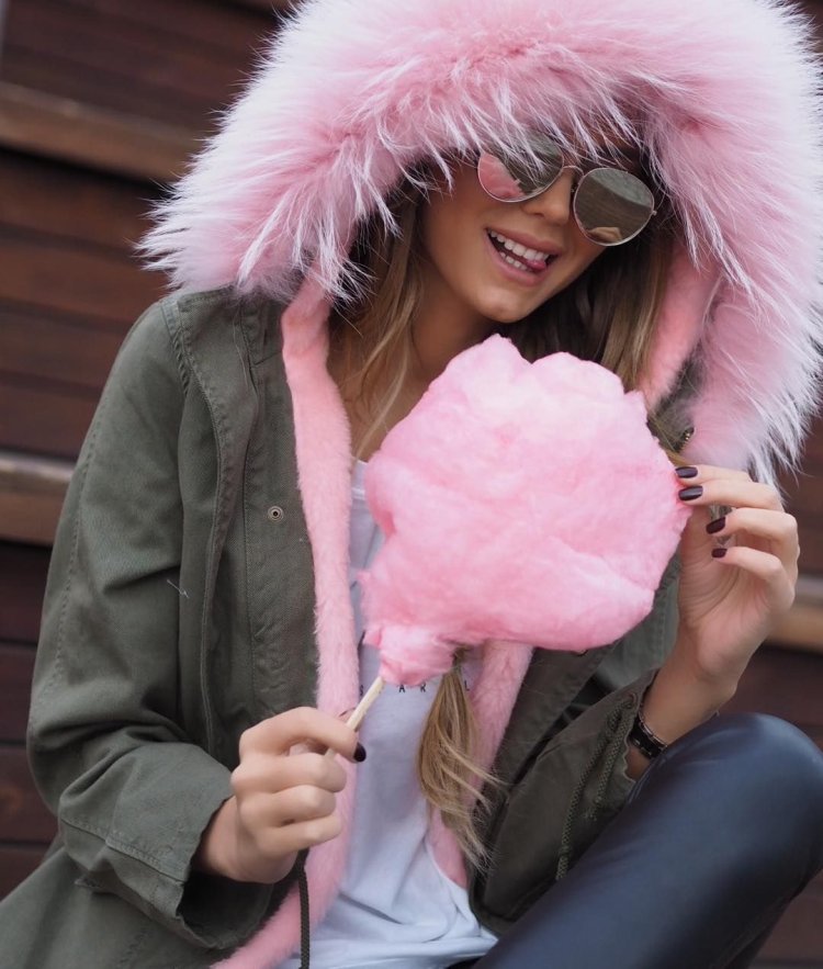 Jacket with fur on the hood