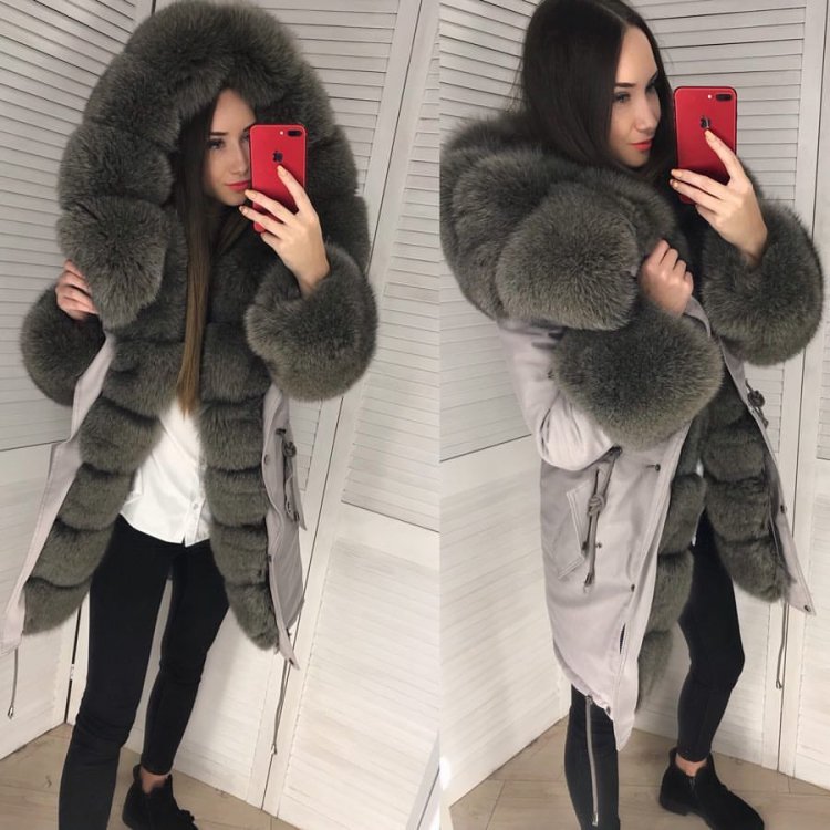 Girl in a down jacket