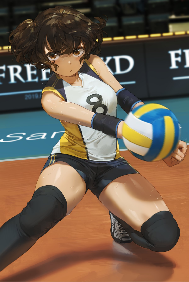 Anime girl volleyball player