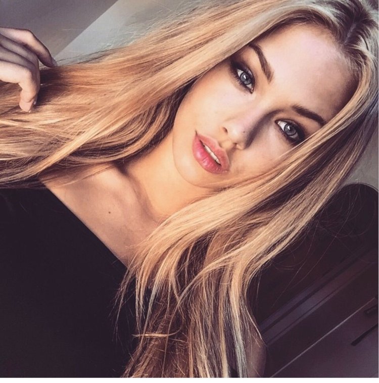 Beautiful blonde selfie
