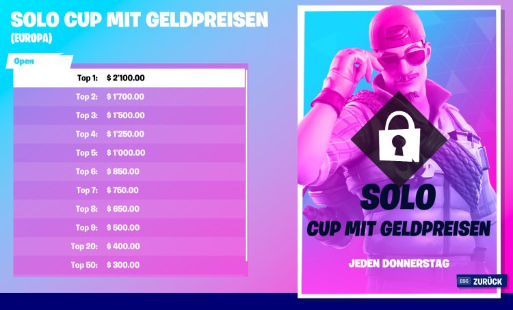 Cash Cup Fortnite prize