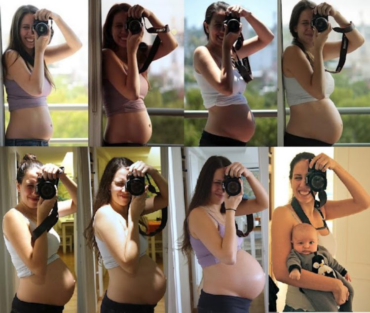 Pregnant photo shoot by month