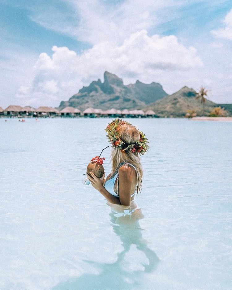 Girl on an exotic beach