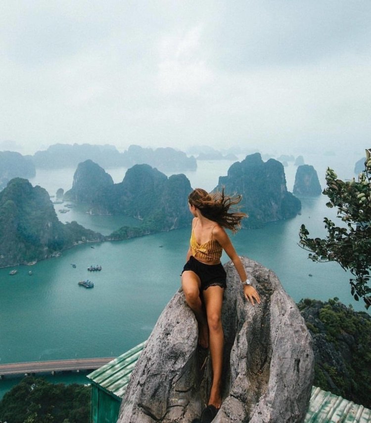 Girl in an exotic place