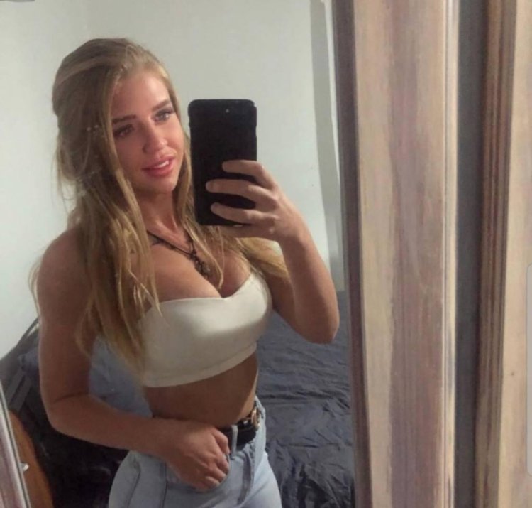 Jade Grobler in a dress