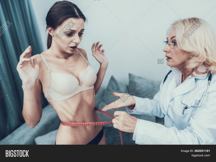Anorexia girl with a doctor