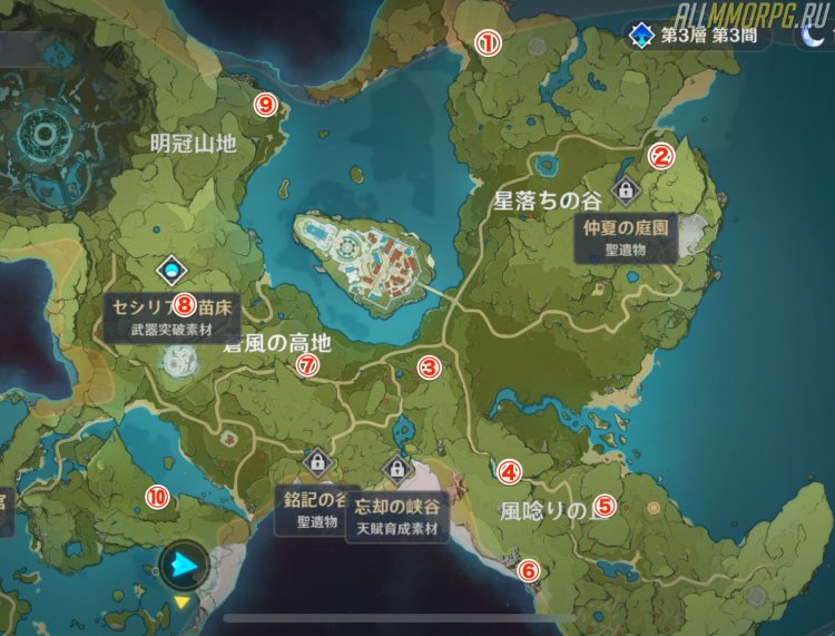 Tombs of Mondstat's Tombs on the Genshin Impact map