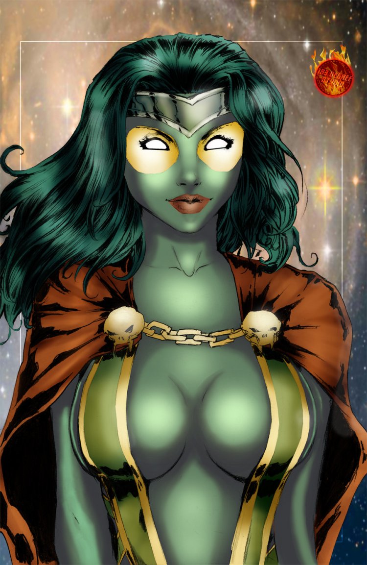 Gamora Art in a swimsuit