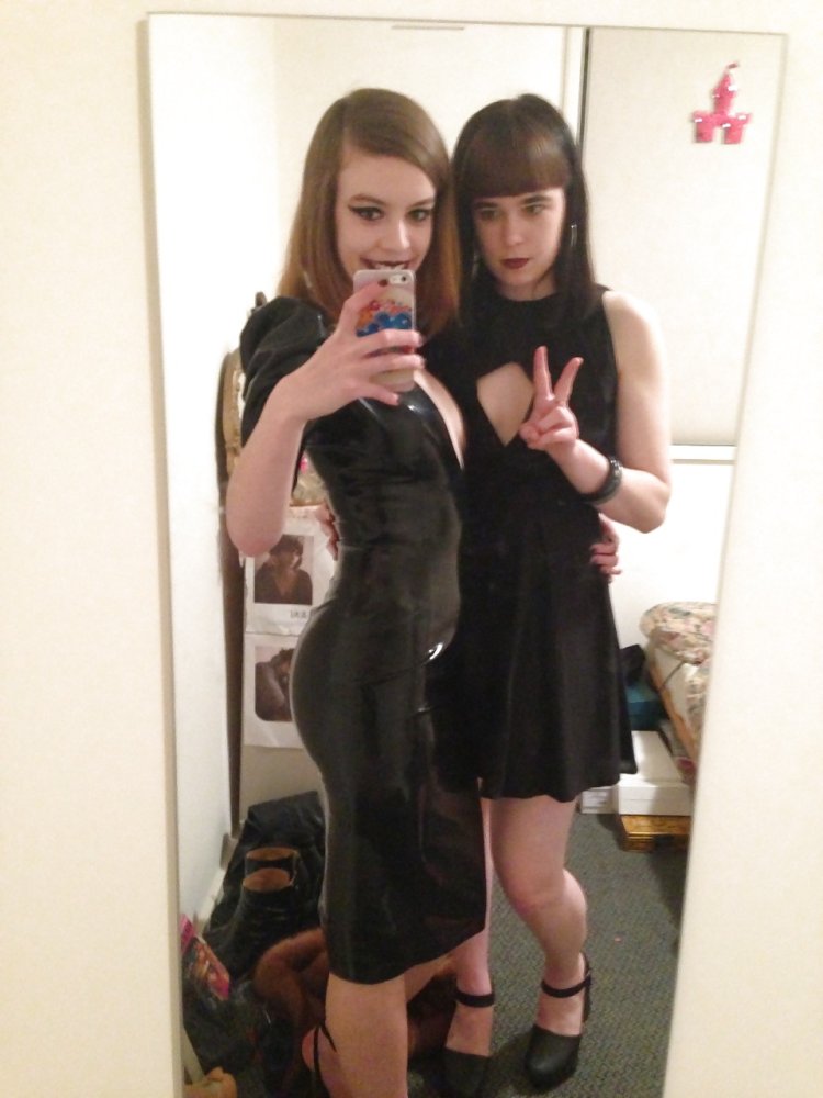 Beautiful crossdresser with a friend